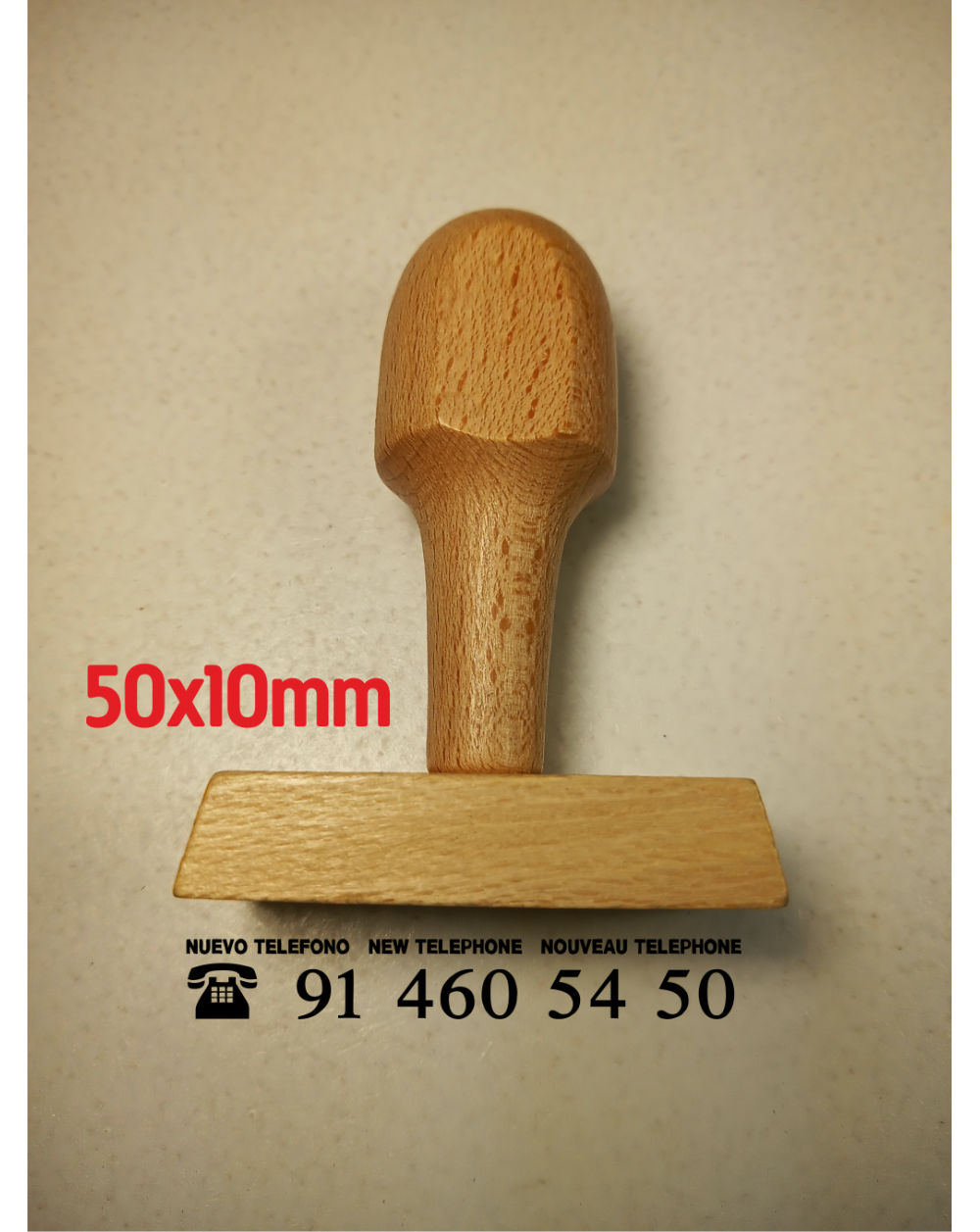 Sello de madera manual 50x10mm